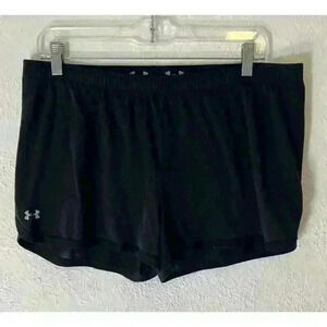 Under Armour Women's Running  Fitted Shorts HeatGear Black Sz M